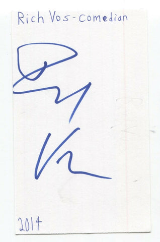 Rich Vos Signed 3x5 Index Card Autographed Signature Actor Comedian