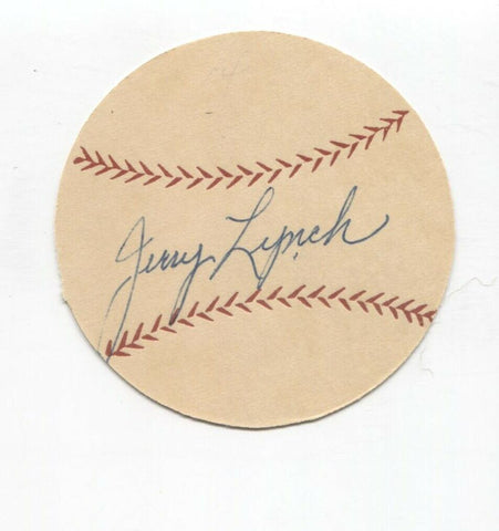 Jerry Lynch Signed Paper Baseball Autographed Signature Pittsburgh Pirates