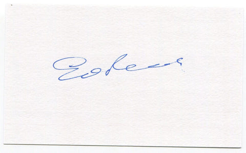 Ed Roebuck Signed 3x5 Index Card Autographed MLB Baseball Brooklyn Dodgers