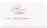 Thad Tillotson Signed 3x5 Index Card Autograph Baseball MLB '67 New York Yankees