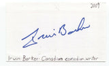 Irwin Barker Signed 3x5 Index Card Autographed Signature Actor