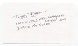 LaVern Torgeson Signed 3x5 Index Card Autograph Football NFL Detroit Lions