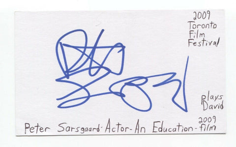 Peter Sarsgaard Signed 3x5 Index Card Autographed Actor Signature