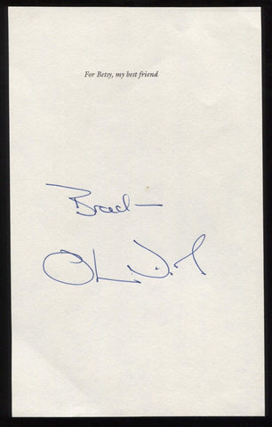 Oliver North Signed Book Page Cut Autographed Cut Signature 