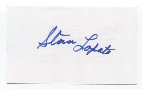 Stan Lopata Signed 3x5 Index Card Baseball Autographed Signature