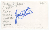 James T. Lane Signed 3x5 Index Card Autograph Actor One Life To Live Fame