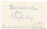 Mary Lou Finlay Signed 3x5 Index Card Autographed Signature Canadian Journalist