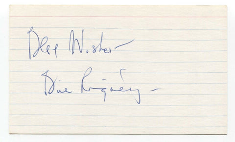 Bill Rigney Signed 3x5 Index Card Baseball Autographed Signature