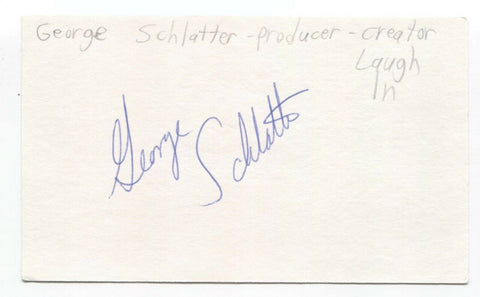 George Schlatter Signed Index Card Autograph Signature Film Director Producer