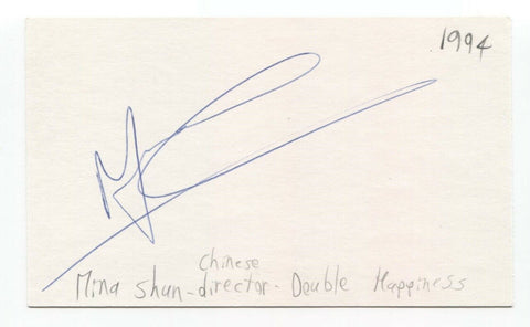 Mina Shum Signed 3x5 Index Card Don Autographed Signature Directer