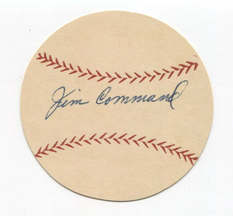 Jim Command Signed Paper Baseball Autographed Signature Philadelphia Phillies