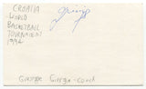 Josip Gjergja Signed 3x5 Index Card Autographed Basketball Croatia Star