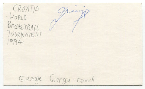 Josip Gjergja Signed 3x5 Index Card Autographed Basketball Croatia Star