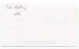 Bill Whitby Signed 3x5 Index Card Autograph Baseball MLB Minnesota Twins