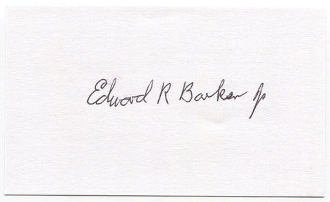 Edward R. Barker Jr Signed 3x5 Index Card Autographed Signature Steelers NFL