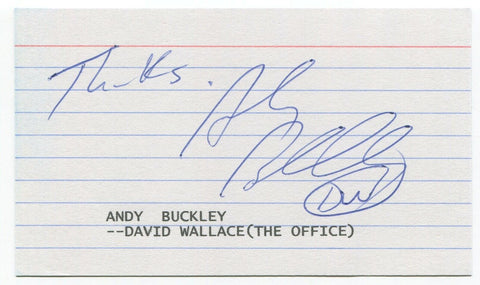 Andy Buckley Signed 3x5 Index Card Autographed The Office David Wallace