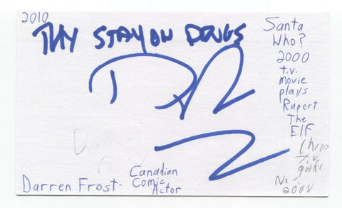 Darren Frost Signed 3x5 Index Card Autograph Signature Comedian Actor