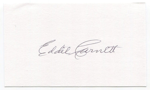 Eddie Carnett Signed 3x5 Index Card Autographed MLB Baseball Boston Braves