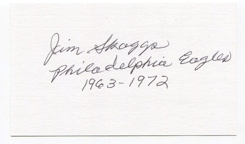Jim Skaggs Signed 3x5 Index Card Autographed NFL Football Philadelphia Eagles