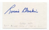 Ronnie Klaskin Signed 3x5 Index Card Autographed Signature Author Writer