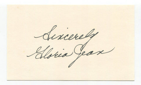 Gloria Jean Signed 3x5 Index Card Autographed Actress