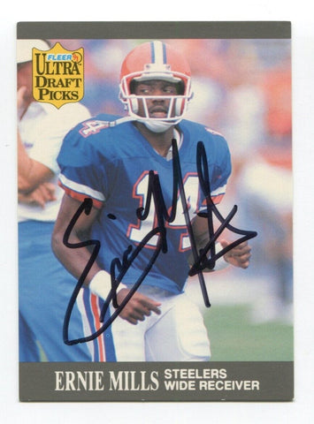 1991 Fleer Ultra Ernie Mills Signed Card Football Autograph NFL AUTO #290