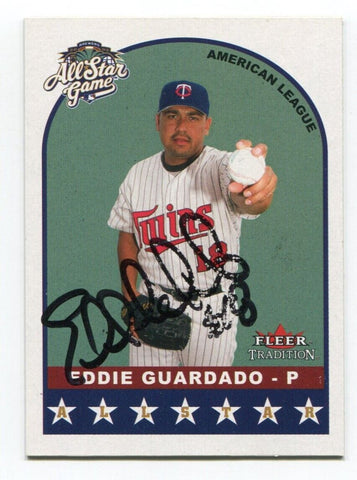 2002 Fleer Tradition Eddie Guardado Signed Card Baseball Autographed Auto #U320