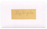 Roy Hughes Signed Cut Index Card Autographed Baseball MLB Cleveland Indians