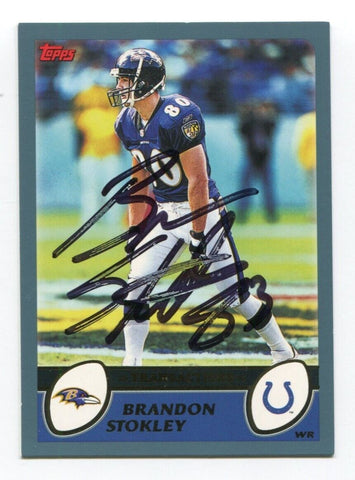 2003 Topps Branson Stokley Signed Card Football Autograph NFL AUTO #222
