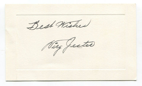 Virgil "Virg" Jester Signed Card Autograph Baseball MLB Roger Harris Collection