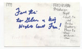 Fred Rubin Signed 3x5 Index Card Autograph Signature Producer Archie Bunker