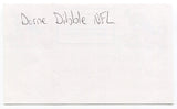 Dorne Dibble Signed 3x5 Index Card Autographed Fooball Signed Detroit Lions NFL