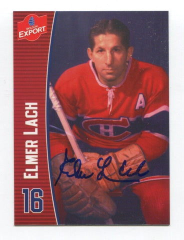 Molson Export Elmer Lach Signed Card Hockey NHL AUTO #16 Montreal Canadians