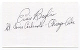 Ernie Broglio Signed 3x5 Index Card Autographed MLB Baseball St. Louis Cardinals