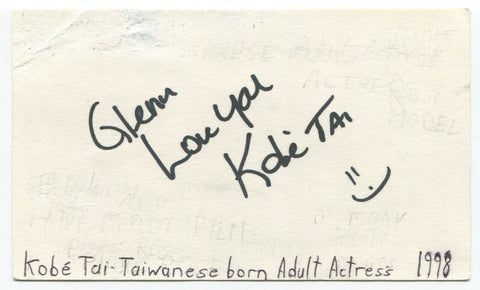 Kobe Tai Signed 3x5 Index Card Autographed Signature Actress