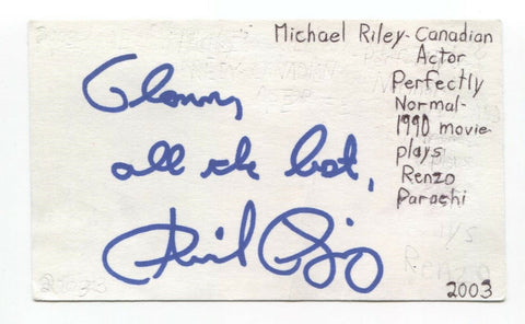 Michael Riley Signed 3x5 Index Card Autographed Signature Actor