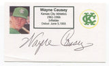 Wayne Causey Signed 3x5 Index Card Autographed Kansas City Athletics MLB