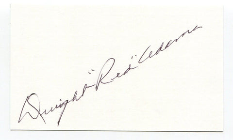 Red Adams Signed 3x5 Index Card Autographed MLB Baseball Chicago Cubs