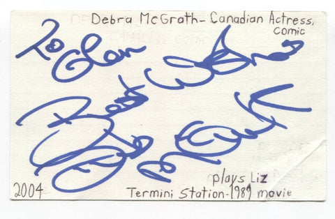 Debra McGrath Signed 3x5 Index Card Autographed Signature Actor Termini Station