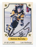 1991 7th Inning Sketch Mathew Barnaby Signed Card Hockey Autograph AUTO #189