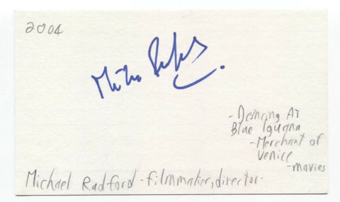 Michael Radford Signed 3x5 Index Card Autograph Director Il Postino: The Postman