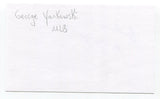 George Yankowski Signed 3x5 Index Card Autographed MLB Philadelphia Athletics