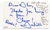 Gabrielle Jones Signed 3x5 Index Card Autograph Actress Karate Do