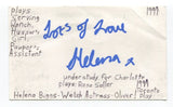 Helena Biggs Signed 3x5 Index Card Autographed Actress Oliver