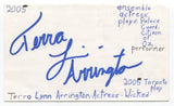 Terra Lynn Arrington Signed 3x5 Index Card Autographed Actress Wicked