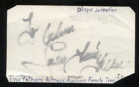 Tina Yothers Signed Cut 3x5 Index Card Autographed Signature Actress Family Ties