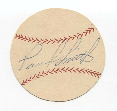 Paul Smith Signed Paper Baseball Autographed Signature Pittsburgh Pirates