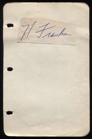 Herman Franks Signed Album Page Cut Autographed Vintage Signature