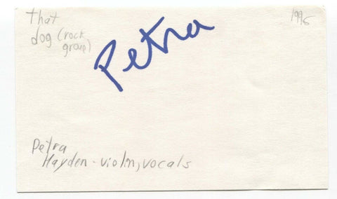 That Dog - Petra Haden Signed 3x5 Index Card Autographed Signature Band
