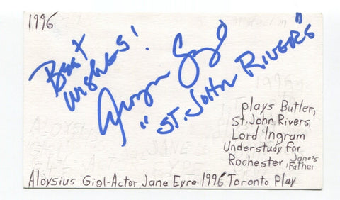 Aloysius Gigl Signed 3x5 Index Card Autograph Actor Forrest Gump